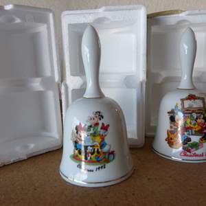 Lot #3 Lot of 2 Collectible Disney Bells In Styrofoam Package As Shown