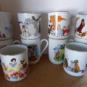 Lot #10 Large Mixed Lot Vintage Disney Mugs As Shown