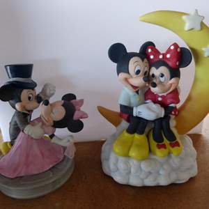 Lot #11 Lot of 2 Disney Mickey & Minnie Figurines As Shown- 1 Musical 