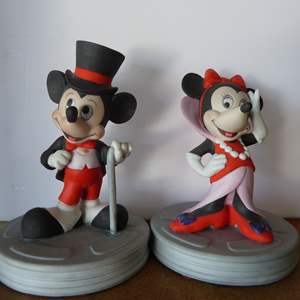 Lot #12 Set of 2 Mickey and Minnie Figurines As Shown