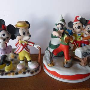 Lot #15 Lot of 2 Disney Figurines As Shown- Mickey & Minnie and Limited Edition Sleigh Ride