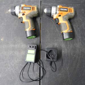 Lot #125 Lot of 2 Ridgid Compact Drills With Battery and Charger R82007