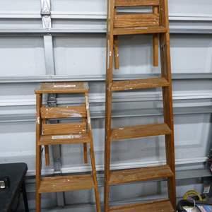 Lot #150 Lot of 2 Wooden Keller Ladders As Shown