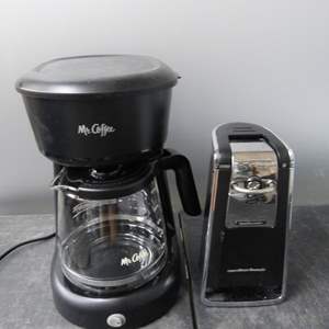 Lot #164 Mixed Lot Coffee Maker and Electric Can Opener As Shown