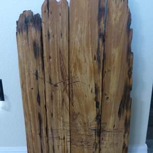 Lot #182 Fantastic Burnt Wood Wall Art Signed