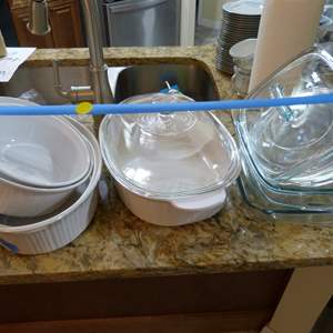 Lot #225 Mixed Lot Corningware and Glass Kitchenware As Shown