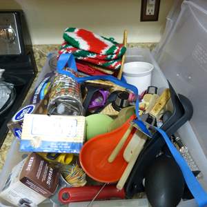 Lot #231 Mixed Lot Kitchenware With Bin As Shown