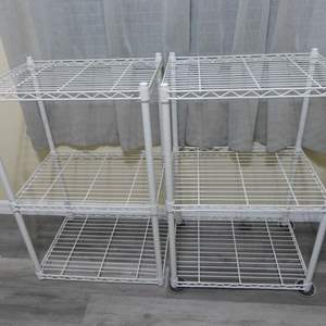 Lot #238 Set of 2 Small Metal Shelves