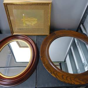 Lot #252 Mixed Lot Wall Mirrors and Framed Art As Shown