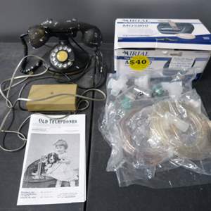 Lot #266 Mixed Lot Vintage Phone and Nebulizer With Box