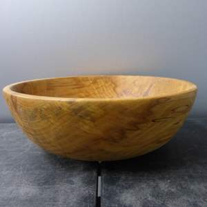 Lot #272 Fantastic Sycamore Wood Bowl by Larry Greenway Signed