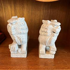 Lot #6 - Carved Stone Foo Dogs