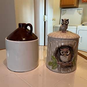 Lot #13 - Owl & Jug Cookie Jar