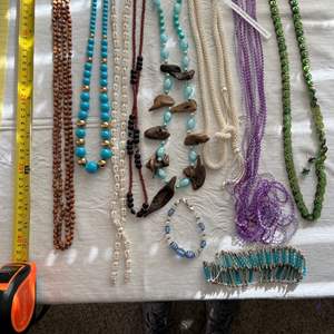 Lot #64 - 8 beaded necklaces, 1 beaded choker, 1 beaded bracelet