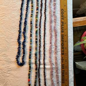 Lot #77 - 4 various natural stone necklaces