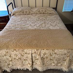 Lot #253 - Bed with everything mattress, linens bedspread queen size