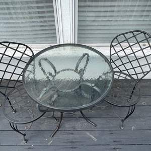 Lot #332 - Patio Table & Two Chairs