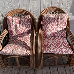 Lot #352 - Pair of Outdoor Bentwood Chairs sturdy