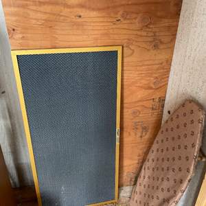 Lot #389 - Plywood, filter, & ironing board