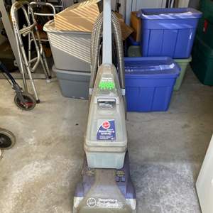 Lot #392 - Hoover Wide path steam vac turns on and spins