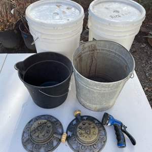 Lot #398 - Buckets and sprinklers