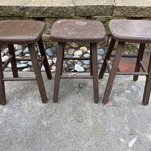 Lot #430 - 3 Small wood stools