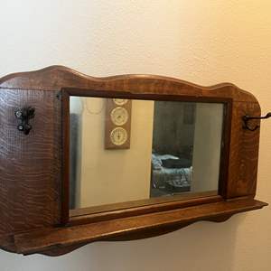 Lot #162 - Wall mirror with hooks