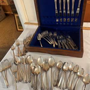 Lot #167 - Over 50 pieces mixed silver plate