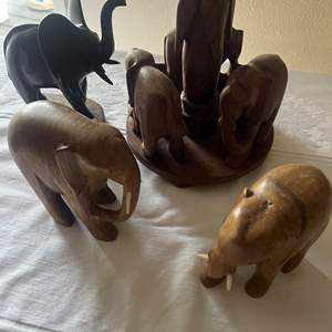 Lot #172 - Wooden Elephant collection