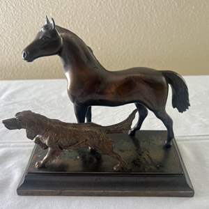 Lot #180 - Dog and Horse metal approximately 8" wide x 6" tall