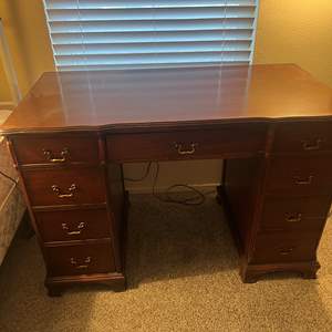 Lot #202 - Mahogany desk in good condition 44" w x 23" D x 30" T