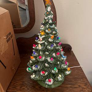 Lot #207 - Ceramic light up Christmas tree about 15" tall