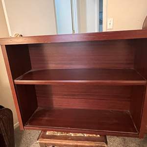 Lot #215 - Short bookcase 30" w x 23" t x 10" D looks like Mahogany wood