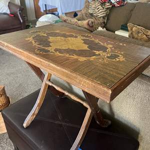 Lot #222 - Folding wooden table 26" x  15" x 20"t