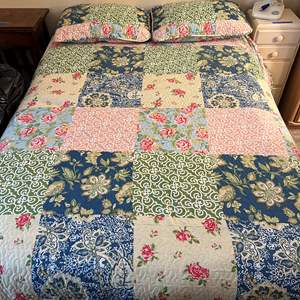 Lot #237 - Full sized bed with bedding includes mattress and frame