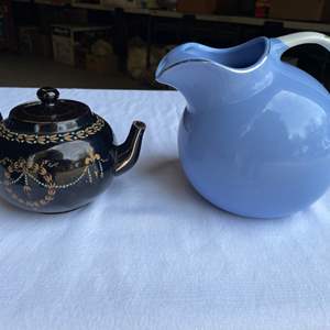 Lot #146 - English tea pot and Hall water pitcher