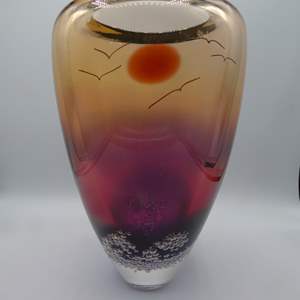 Lot #177 Lot of 2 Art Glass Pieces- Vase and Bowl-See Desc