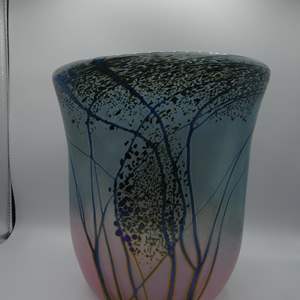 Lot #178 Handblown, Engraved Art Glass Vase-Bernard Katz