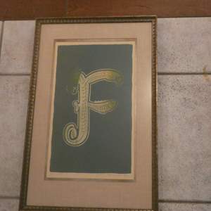 Lot #186 Framed CeltiC letter 'F' Art- By Steven Doyle