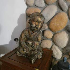 Lot #192 Vintage Heavy Asian Baby Statuary