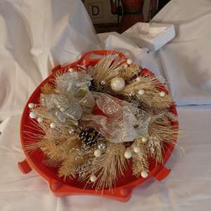 Lot #652 Huge Lot of Wreaths plus Wreath Containers