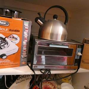 Lot #484 Hot Plate, Toaster Oven, Tea Kettle