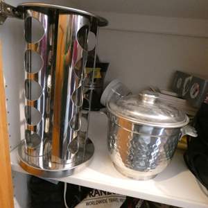 Lot #486 Aluminum Ice Bucket plus Spice Rack