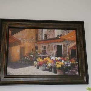 Lot #528 “Flower Market” Framed Art