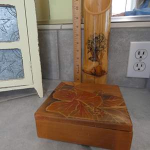 Lot #536 Bamboo Vase plus Wood Box