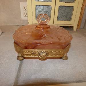 Lot #538 Pink Dresser Glass Dish