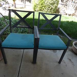 Lot #774 Pair of Turquoise Chairs