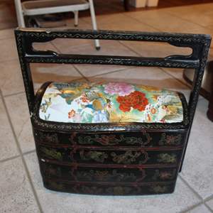 Lot #7 Vintage/Antique Asian Lacquered Wedding Basket