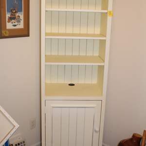 Lot #8 Modern White Bookcase/Cabinet