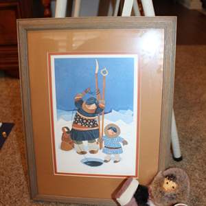 Lot #9 Inuit Painting by Rie Munoz 1982 + More